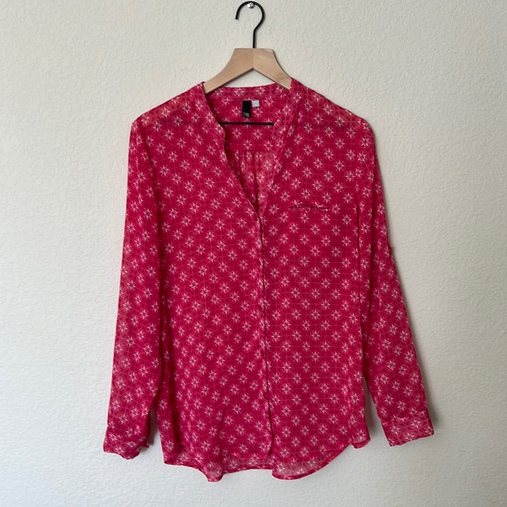 Kut from the Kloth Sheer Pink Tunic Top size M